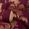 HNU 7 Piece Jacquard Comforter Set King, Royal Look Beautiful Lux Floral Pattern Maroon Gold Bedding Bold Rich Soft Cozy Comfy, Bed Skirt Included view 2