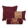 HNU 7 Piece Jacquard Comforter Set King, Royal Look Beautiful Lux Floral Pattern Maroon Gold Bedding Bold Rich Soft Cozy Comfy, Bed Skirt Included view 3
