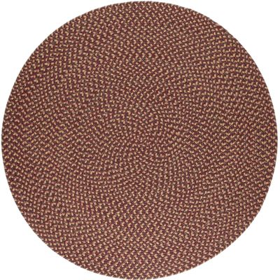 Super Area Rugs Braided Rug Sanibel Indoor/Outdoor Braided Classic American Made Carpet, Garnet Tweed, 6' Round