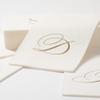 Caspari White Pearl & Gold Paper Linen Boxed Guest Towel Napkins in Letter V - Three Packs of 24 view 4
