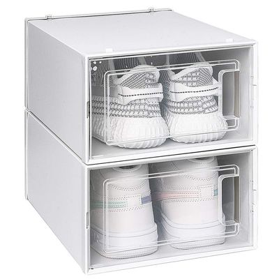 OnDisplay Clik Stackable Interlocking Shoe Box System (Standard White/White, Set of 2)