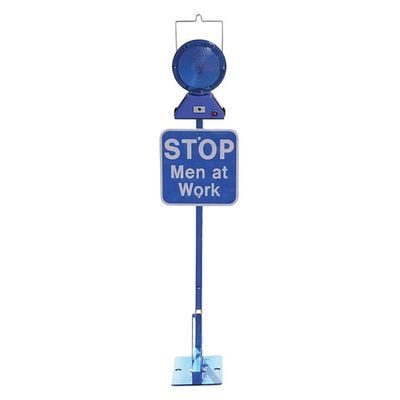 K&E Safety 608-0532P Permanent Mount Flag, Blue, LED Lighting
