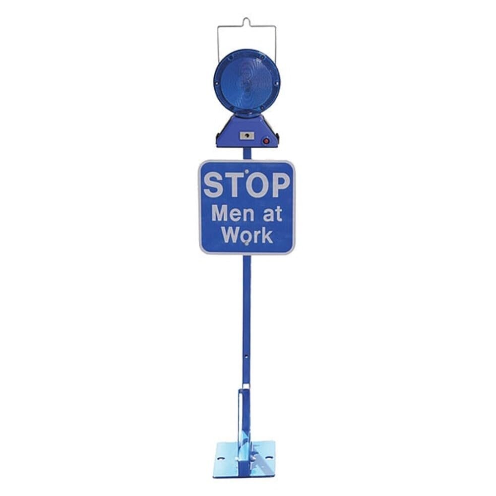 K&E Safety 608-0532P Permanent Mount Flag, Blue, LED Lighting