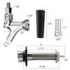 FERRODAY Upgraded 4-1/8 inch Shank Stainless Steel Core Draft Beer Faucet Chrome Plated Beer Tap No-Rust No-Leak Beer Faucet for Homebrew 1/4 Barb Keg Faucet Kegerator Parts Beer Tap Faucet view 2