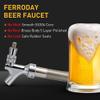 FERRODAY Upgraded 4-1/8 inch Shank Stainless Steel Core Draft Beer Faucet Chrome Plated Beer Tap No-Rust No-Leak Beer Faucet for Homebrew 1/4 Barb Keg Faucet Kegerator Parts Beer Tap Faucet view 3