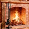 Fire Beauty Fireplace Tools Set 5 Pieces Wrought Iron Fireset Woodstove Log Tongs Holder Fire Kit Setwith Pedestal Place(32 Inches) view 1