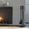 Fire Beauty Fireplace Tools Set 5 Pieces Wrought Iron Fireset Woodstove Log Tongs Holder Fire Kit Setwith Pedestal Place(32 Inches) view 4