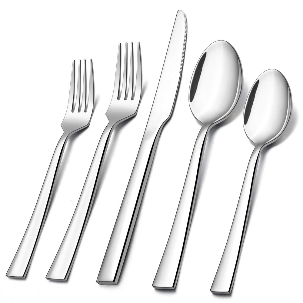 E-far 20-Piece Silverware Set, Stainless Steel Flatware Set for 4