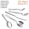 E-far 20-Piece Silverware Set, Stainless Steel Flatware Set for 4 view 2