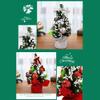 Ewer 3Pcs Tabletop Mini Christmas Tree Artificial Small Xmas Tree Decor with Ornaments Miniature Tree with Ball, Snow and Baubles for Crafts Home Desktop Desk Festive Holiday Decoration, 6.3" Tall view 3