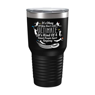 Funny Ultimate Frisbee Lover Cup - Kind of Smart People - 30oz Black Tea, Coffee Tumbler