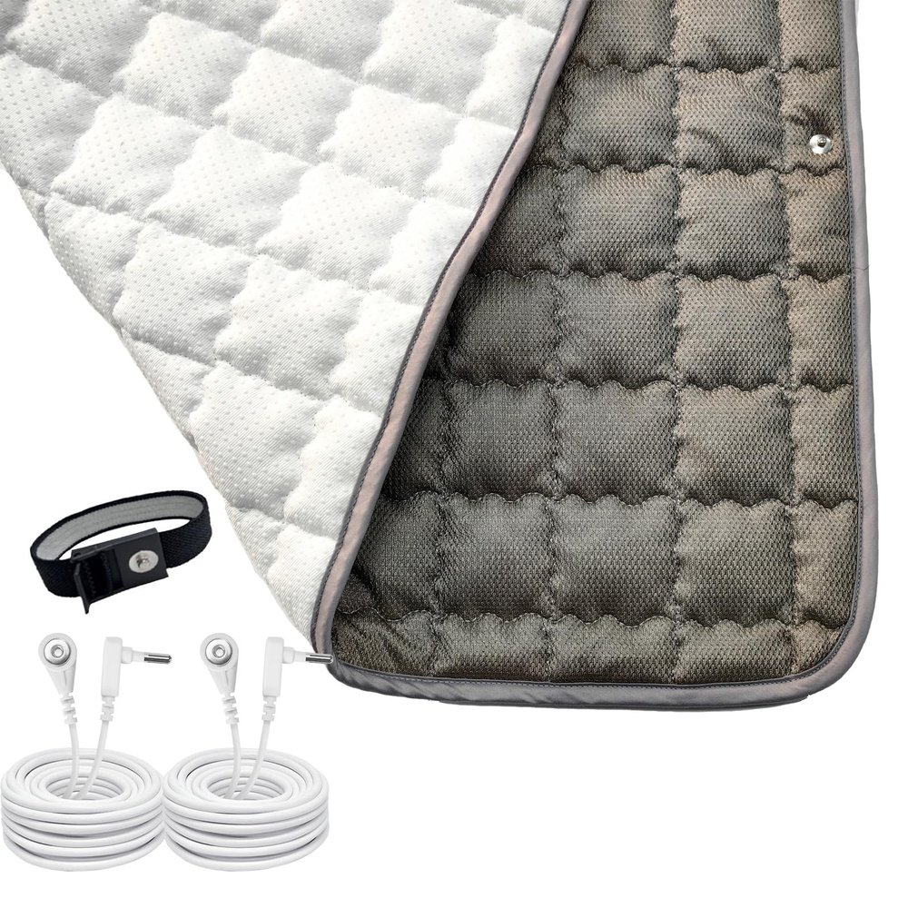 Amerthing Grounding Mats - Upgraded Healthy Conductive Energy Pads to Earth for Bed and Seats to Sleep Better and Recovery, 100% Silver Fiber Indoor and Portable Relax Blanket.