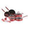 Amazon Basics Aluminum NS 12pc Red cookware set, 12 piece view 1