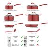 Amazon Basics Aluminum NS 12pc Red cookware set, 12 piece view 2