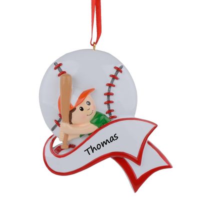 Baseball Player Ornament - Personalized Boy Baseball Christmas Ornament, Sports Ornament with Name, Keepsake Gift for MLB Baseball Team - Free Customization