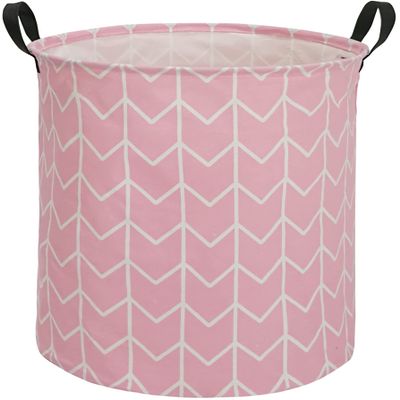 HUAYEE Round Laundry Hamper Storage Basket Fabric Material Storage Hamper Organization Basket, Storage Bin, Gift Box with Handles for Room