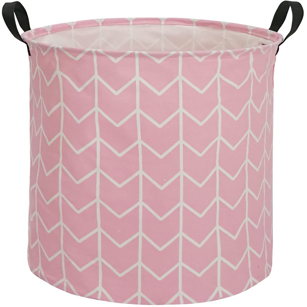 HUAYEE Round Laundry Hamper Storage Basket Fabric Material Storage Hamper Organization Basket, Storage Bin, Gift Box with Handles for Room