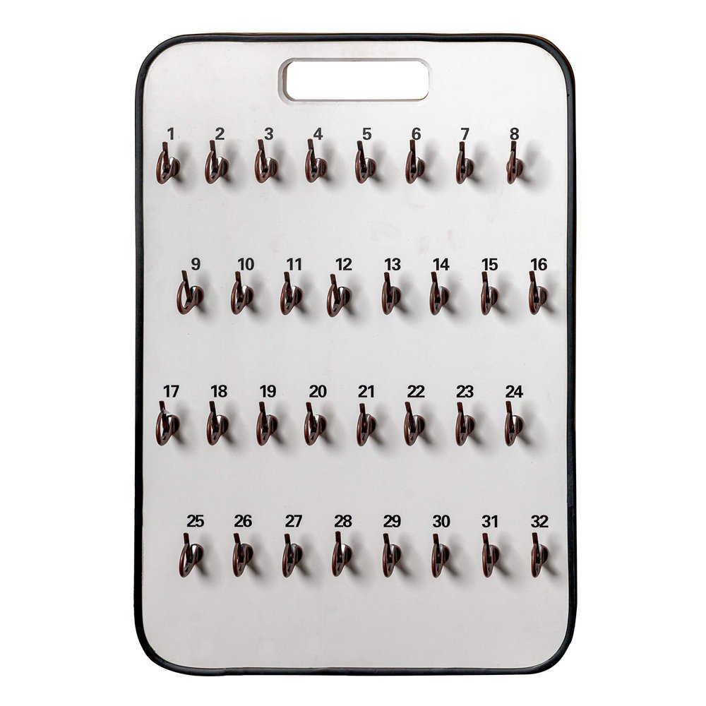 CarBowz EZ Line Key Board Key Organizer with Numbered Self Closing Hooks (32 Hook)