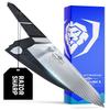 Dalstrong Chef Knife - 8.5 inch - Quantum 1 Series - Ultra-Sharp - American Forged BD1N-VX Hyper Steel - Carbon Fibre G10 Hybrid Handle - Premium Kitchen Knife - Leather Sheath view 1