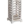 Benjara Wood and Metal Lanterns with Louvered Design, Set of 2, White view 4