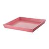 Benjara Wood and Leatherette Decorative Serving Tray with Raised Sides, Pink view 1