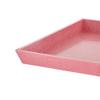 Benjara Wood and Leatherette Decorative Serving Tray with Raised Sides, Pink view 2
