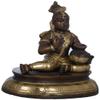 Exotic India Butter-Loving Krishna - Brass Statue - Color Amazing Brown Gold Color view 2