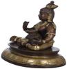 Exotic India Butter-Loving Krishna - Brass Statue - Color Amazing Brown Gold Color view 3