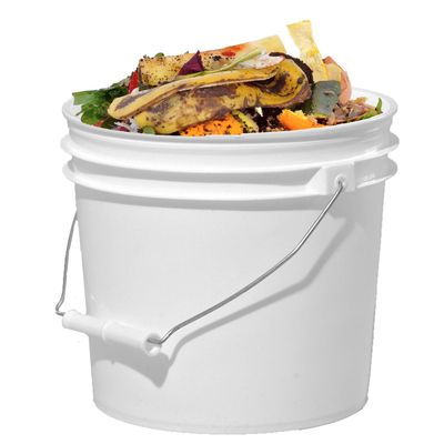 Illing Company Premium 1 Gallon Compost Bucket, HDPE, White, 8 Pack with Matching Lids