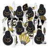 Beistle New Years Hats, One Size, Black/Gold/White view 1