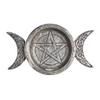 Alchemy Of England Triple Moon Trinket Dish / Candle Holder, Silver, Resin, Tabletop, Textured Finish, Casual Home Decor, Ritualistic / Ceremonial view 2