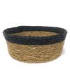 Gone Rural Swaziland African Fair Trade Handwoven 8-inch Bread Basket, Black view 1