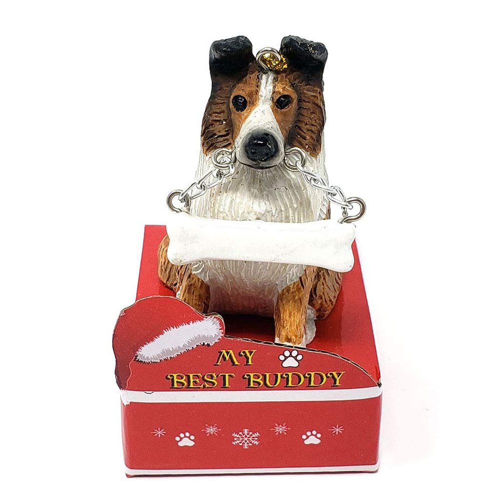 Animal Den My Best Buddy Sheltie Christmas Tree Ornament Decoration