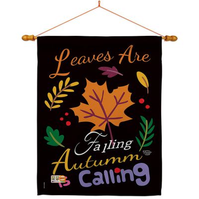 Ornament Collection HS192044-BO-03 Leaves Fall Harvest & Autumn Decorative Vertical House Flag Set, 28" x 40", Thick Fabric