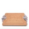 Arthur Court Metal American Eagle Handle Bamboo Wood Carving/Cheese Board Large Tray for Serving Meats or Appetizer 23 inch x 13.5 Wide view 3