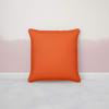 Saffron Cushion Cover Throw Bed Pillowcase Cotton Piping Solid Removable Cover, Insert not Included (Orange, 18x18 inch) view 2