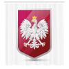 Ambesonne Polish Shower Curtain, Royal Illustration of Coat of Arms of Poland Emblem Crowned Eagle Print, Cloth Fabric Bathroom Decor Set with Hooks, 69" W x 70" L, Ruby Hot Pink and White view 2