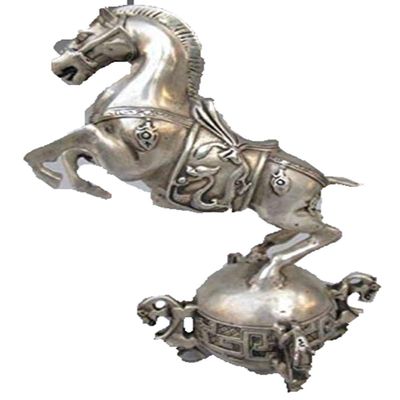 Fashion158 Exquisite Chinese classical handmade Tibetan silver horse Statue