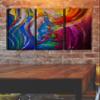 Big 3 Piece Abstraction Wall Art Decor Picture Painting Poster Print on Canvas Panels Pieces - Creative Theme Wall Decoration Set - Red Wall Picture for Creative Space 22 by 33 in view 3