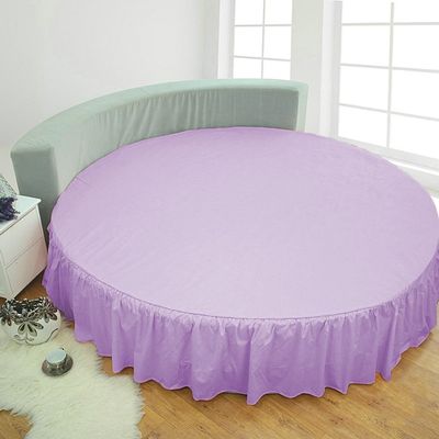 1 Piece Solid 15" Deep Pocket Dust Ruffle Bed Skirt for Round Bed 600TC Egyptian Cotton (Lavender, King 92" Diameter)