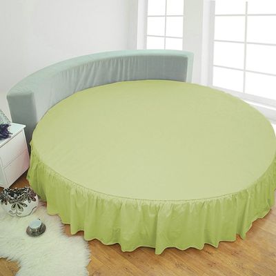 1 Piece Solid 15" Deep Pocket Dust Ruffle Bed Skirt for Round Bed 600TC Egyptian Cotton (Sage, Calking 96" Diameter)
