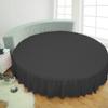 1 Piece Solid 15" Deep Pocket Dust Ruffle Bed Skirt for Round Bed 600TC Egyptian Cotton (Black, Full 84" Diameter) view 1