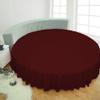 1 Piece Solid 15" Deep Pocket Dust Ruffle Bed Skirt for Round Bed 600TC Egyptian Cotton (Wine, King 92" Diameter) view 1