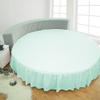 1 Piece Solid 15" Deep Pocket Dust Ruffle Bed Skirt for Round Bed 600TC Egyptian Cotton (Aqua, Queen 88" Diameter) view 1
