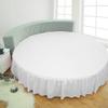 1 Piece Solid 15" Deep Pocket Dust Ruffle Bed Skirt for Round Bed 600TC Egyptian Cotton (White, King 92" Diameter) view 1