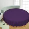 1 Piece Solid 15" Deep Pocket Dust Ruffle Bed Skirt for Round Bed 600TC Egyptian Cotton (Voilet, Calking 96" Diameter) view 1