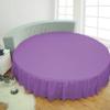 1 Piece Solid 15" Deep Pocket Dust Ruffle Bed Skirt for Round Bed 600TC Egyptian Cotton (Purple, King 92" Diameter) view 1