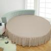 1 Piece Solid 15" Deep Pocket Dust Ruffle Bed Skirt for Round Bed 600TC Egyptian Cotton (Taupe, Twin 76" Diameter) view 1