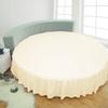 1 Piece Solid 15" Deep Pocket Dust Ruffle Bed Skirt for Round Bed 600TC Egyptian Cotton (Ivory, King 92" Diameter) view 1