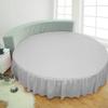 1 Piece Solid 15" Deep Pocket Dust Ruffle Bed Skirt for Round Bed 600TC Egyptian Cotton (Light Gray, Calking 96" Diameter) view 1